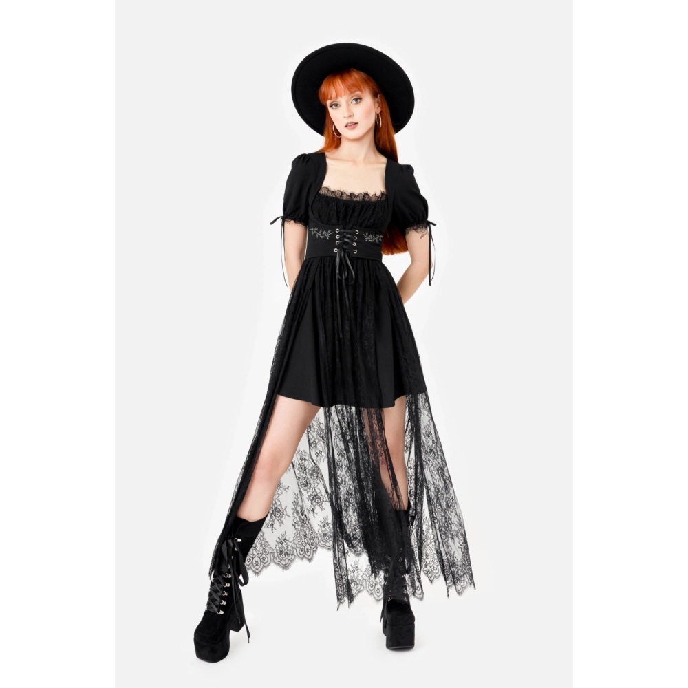 Restyle - Wild Incantations Maxi lange jurk - Zwart